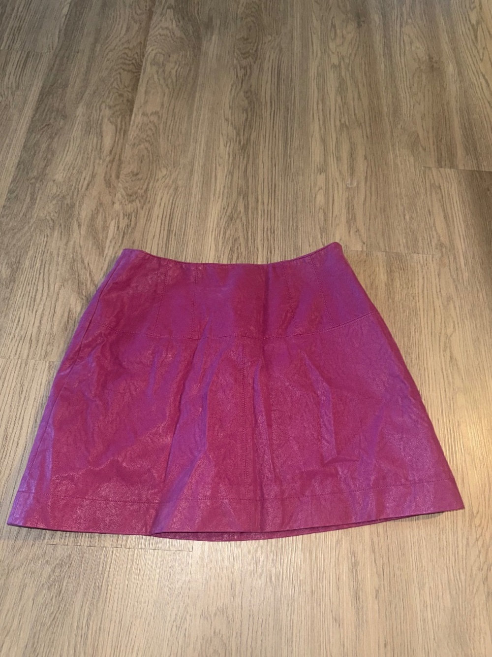 Free People Size 8 Pink Leather Look Mini Skirt High Rise Y2K Barbiecore